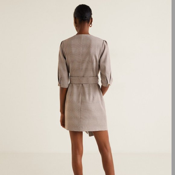 🦋 Mango Houndstooth Button Dress - Picture 4 of 7